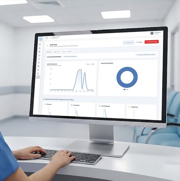 Hospital Management System dashboard – EMR System and healthcare information management medical web application